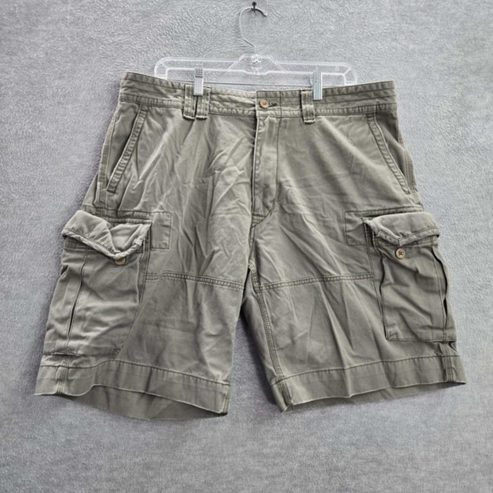 Polo Ralph Lauren Men Shorts 38 Green‎ Cargo Pockets Mid Rise 10" Inseam